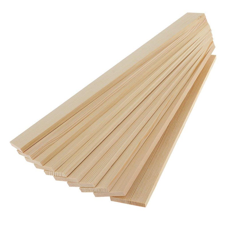 Pravi 10 Pieces Natural Pine Wood Rectangle Board Panel for Arts Craft 30cm Multi Color 10  - Image 4