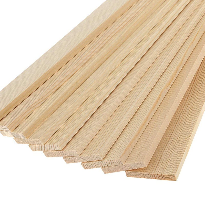Pravi 10 Pieces Natural Pine Wood Rectangle Board Panel for Arts Craft 30cm Multi Color 10  - Image 1