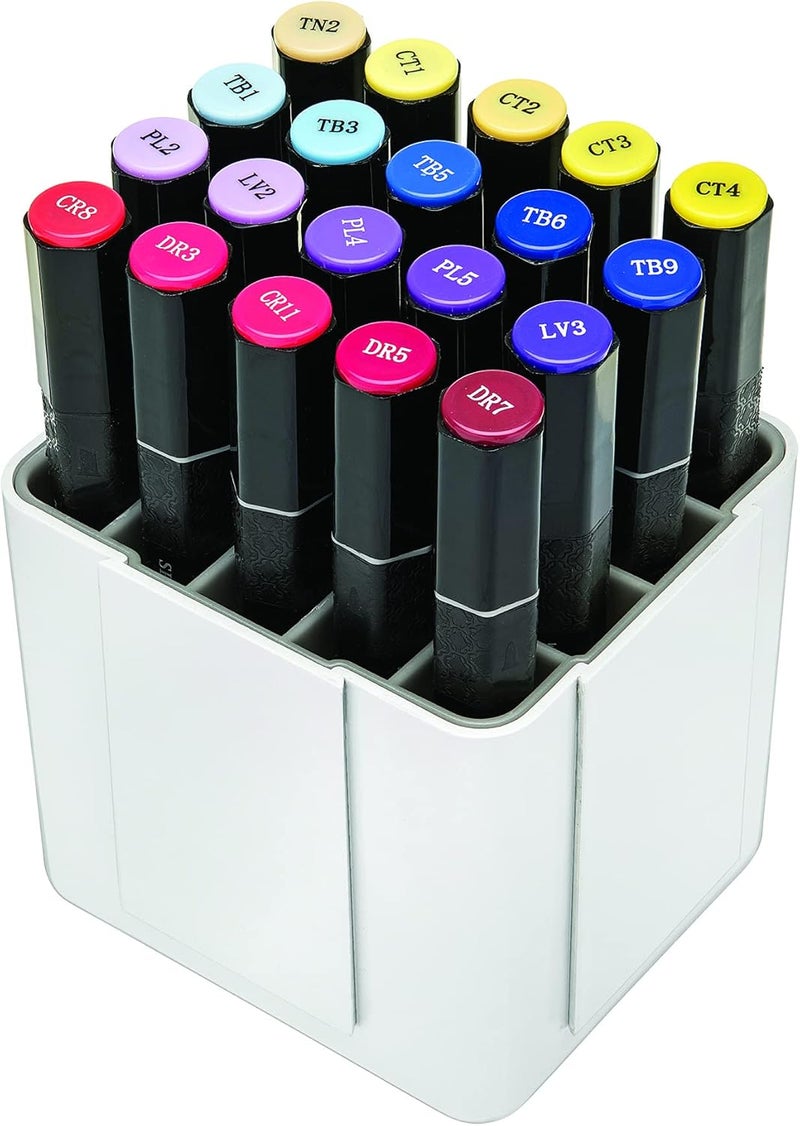 Deflecto Interlocking Marker Organizer Desk and Craft Organizer Stores up to 20 Markers White 4 14W x 4H x 4 38D 29123CR - Image 1