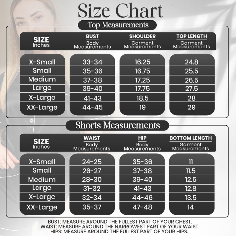 NY Threads Women's Silk Satin Pajamas Set Button Down Top and Shorts 2 Piece Sleepwear Loungewear Pjs Set, Medium, Black - Image 4