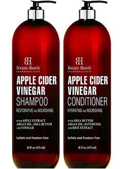 Botanic Hearth Apple Cider Vinegar Shampoo And Conditioner Set Helps Dry Itchy Scalp Dandruff Frizz And Hair Loss Color Safe Sulfate Free Shampoo All Hair Types Men And Women 16 Fl Oz Each  - Image 1