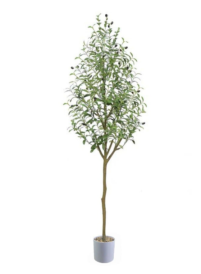 أف بي سي شجرة زيتون اصطناعية طويل القامة شجرة حرير زيتون بوعاء وهمية مع زارع كبير فروع الزيتون فو والفواكه شجرة اصطناعية للمكتب المنزلي الحديث غرفة المعيشة ديكور الكلمة في الأماكن المغلقة - Image 2