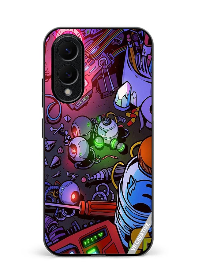 VR CREATIVE Protective Case Cover For Samsung Galaxy S25 Edge Electric Devices Design Multicolour