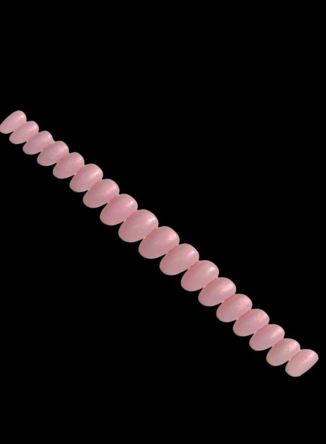 Sparkling Nailon Acrylic Light Pink Holographic Press On Nails | 14 pcs Stiletto Shape Designer Artificial Nails | Reusable Fake Nails with Nail Glue Application Kit | Easy Apply Temporary Nail - Image 3