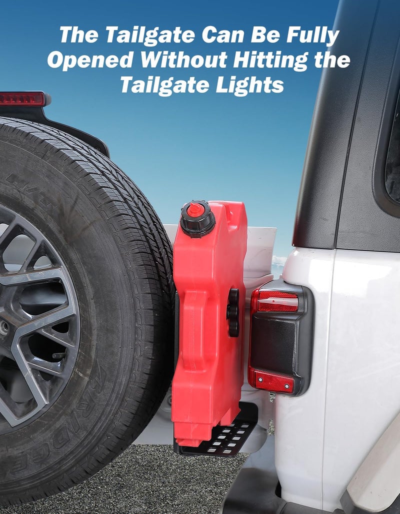 JOYTUTUS Gas Can Mount Bracket Step Foot Pedal Compatible with Wrangler JL 2018-2025, Wrangler Molle Cargo Storage Bracket Fits Standard Gasoline Locking Pack Mount - Image 4