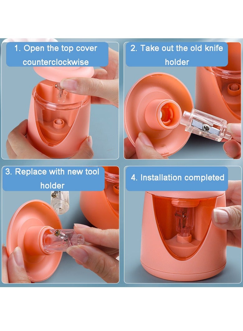 Electric Automatic Pencil Sharpener - Fast 3-Second Sharpening with Powerful, Easy-to-Use Design; Suitable for Various Pencil Types, Large Shavings Container, Compact for School, Office, and Home Use - Image 3