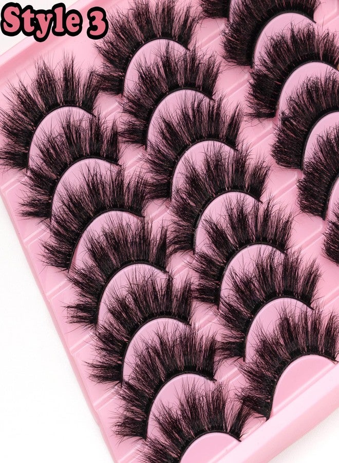 LEAFMOON Wispy Mink Lashes Fluffy False Eyelashes 21 Pairs 3 Style 8D Volume Lashes 14-18mm Mixed Cat Eye Strip Lashes Dramatic Soft Eyelash Strips Lashes Pack Faux Mink Lashes - Image 5