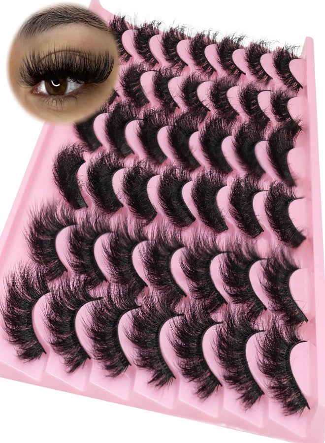 LEAFMOON Wispy Mink Lashes Fluffy False Eyelashes 21 Pairs 3 Style 8D Volume Lashes 14-18mm Mixed Cat Eye Strip Lashes Dramatic Soft Eyelash Strips Lashes Pack Faux Mink Lashes - Image 1