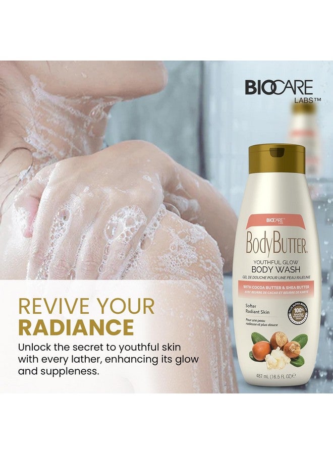 Biocare Youthful Glow Body Wash Infused With Cocoa & Shea Butter Intensive Moisture Nourished Soft Body Wash 16.5 Oz - Image 3