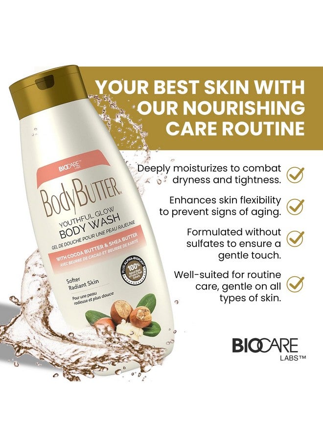 Biocare Youthful Glow Body Wash Infused With Cocoa & Shea Butter Intensive Moisture Nourished Soft Body Wash 16.5 Oz - Image 5
