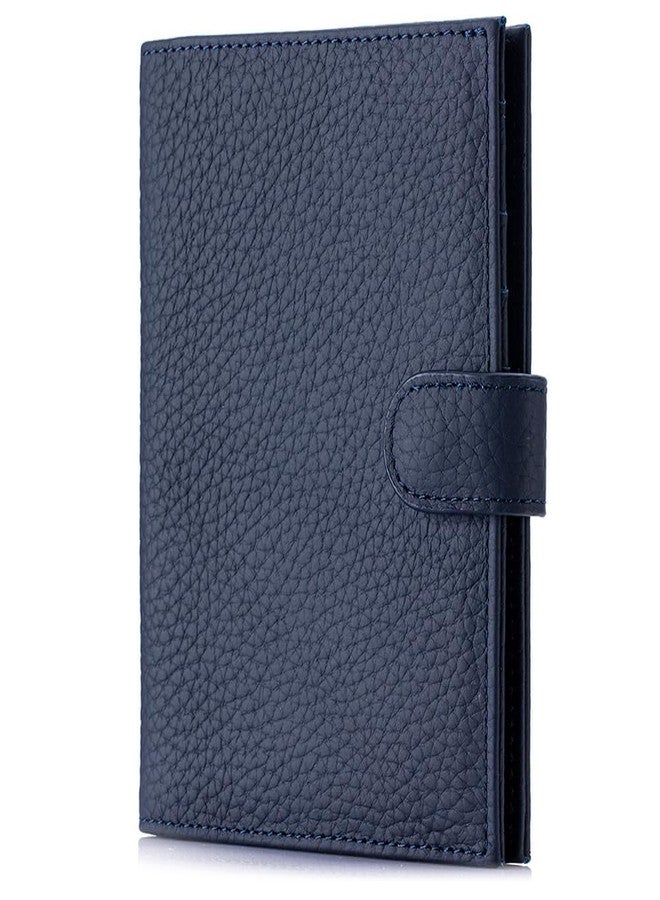 LnxLtw RFID Leather Passport Holder for Travel Women & Men – Slim Passport Wallet for Womens with Card Slots, Zippered Coins Pocket and Cash Holder Mother's Day Gift (Sapphire Blue) - Image 1