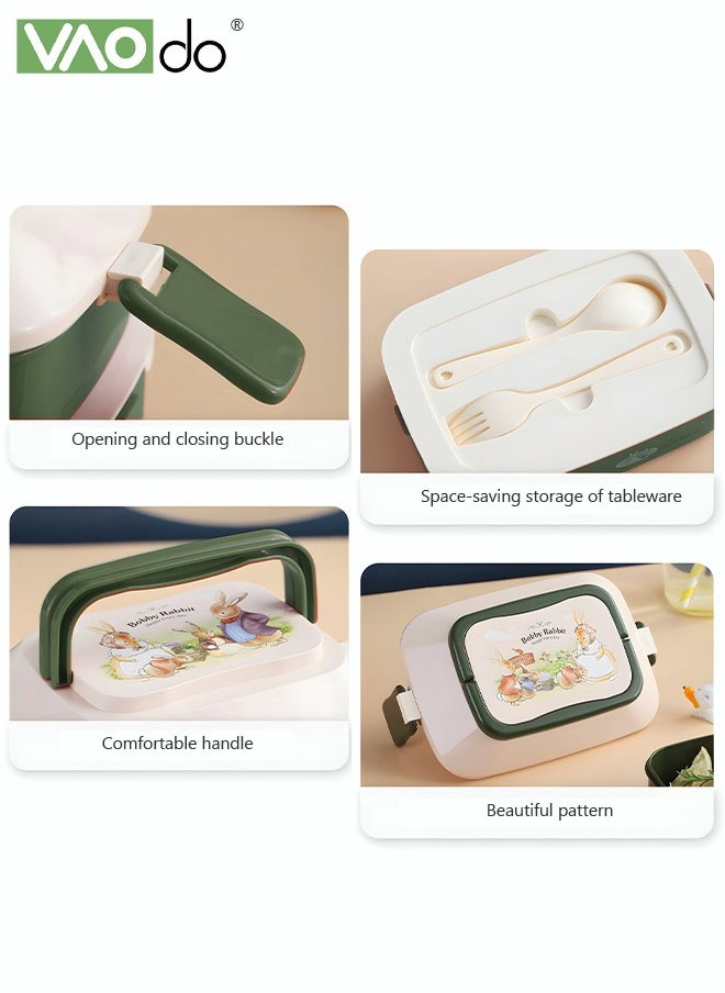 VAOdo - Double Layer Lunch Box Detachable Large Capacity Microwaveable Lunch Box With Cutlery And Lunch Bag - Image 1