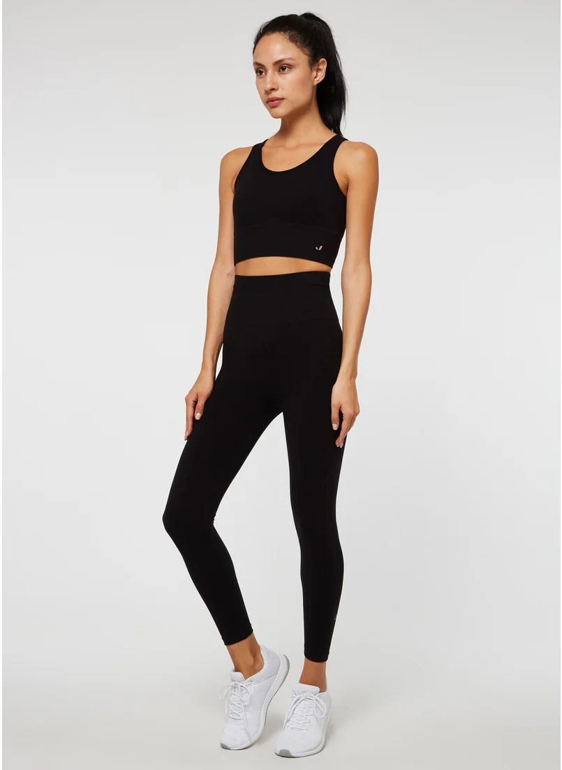 Jerf Luz Belt Rip Detailed High Waist, Firming Leggings Black