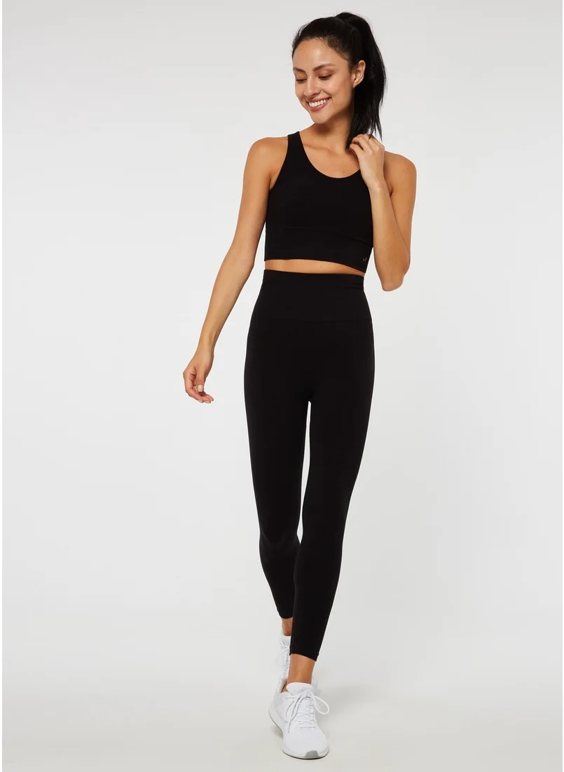 Jerf Luz Belt Rip Detailed High Waist, Firming Leggings Black