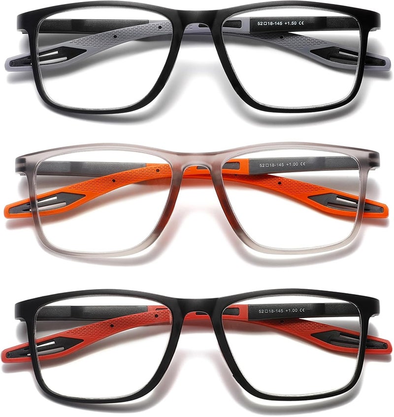 Hubeye TR90 Sports Reading Glasses for Men and Women Good Square Comfortable Flexible Anti-Blue Computer Glasses High Quality Comfortable Reading Aid - Image 1