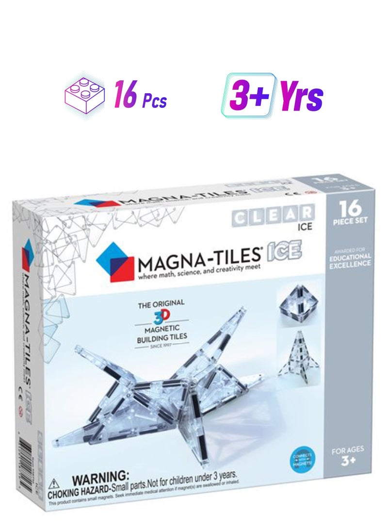 MAGNA-TILES Ice 16-piece Set, Original 3d Magnetic Building Tiles, For Kids Ages 3+  - Image 1