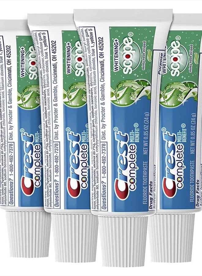 Crest Complete Whitening Scope Minty Toothpaste .85 Oz Travel Size 4 Pack