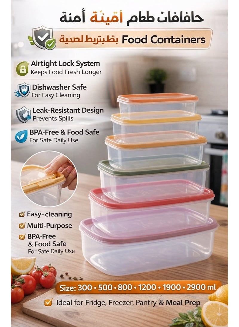 Bee home Rectangular Food Container Transparent Storage Container Set of 6-Piece -300, 500,800,1200,1900& 2900ml - Image 4