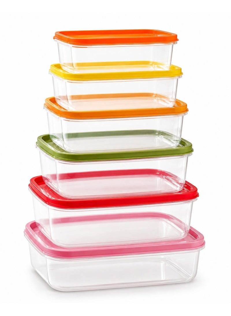 Bee home Rectangular Food Container Transparent Storage Container Set of 6-Piece -300, 500,800,1200,1900& 2900ml - Image 1