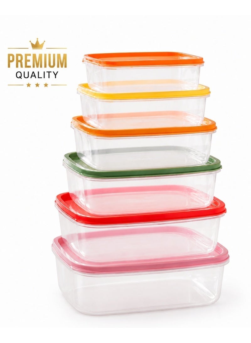 Bee home Rectangular Food Container Transparent Storage Container Set of 6-Piece -300, 500,800,1200,1900& 2900ml - Image 2