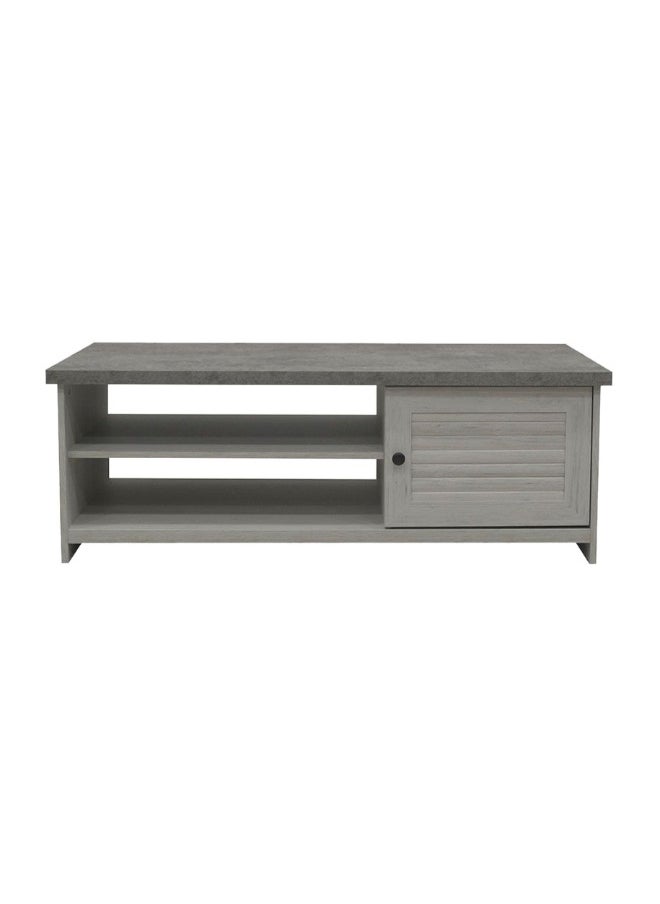 DANUBE HOME Zenith Coffee Table With 1 Door Modern Living Room Table Stylish Storage Coffee Table Durable Design Elegant Home DÃ©cor With Functional Storage - White Oak And Cement  - Image 1