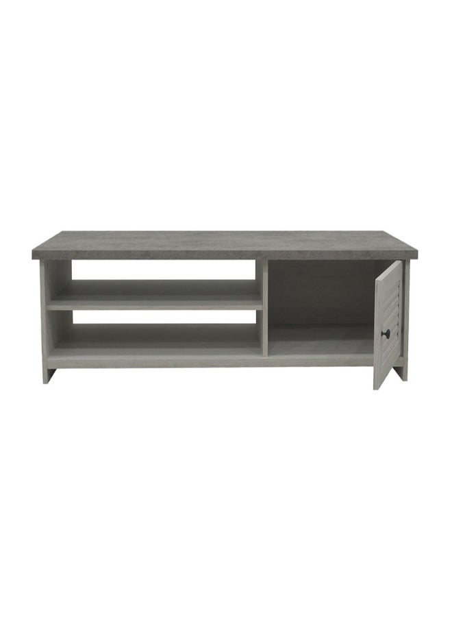 DANUBE HOME Zenith Coffee Table With 1 Door Modern Living Room Table Stylish Storage Coffee Table Durable Design Elegant Home DÃ©cor With Functional Storage - White Oak And Cement  - Image 2