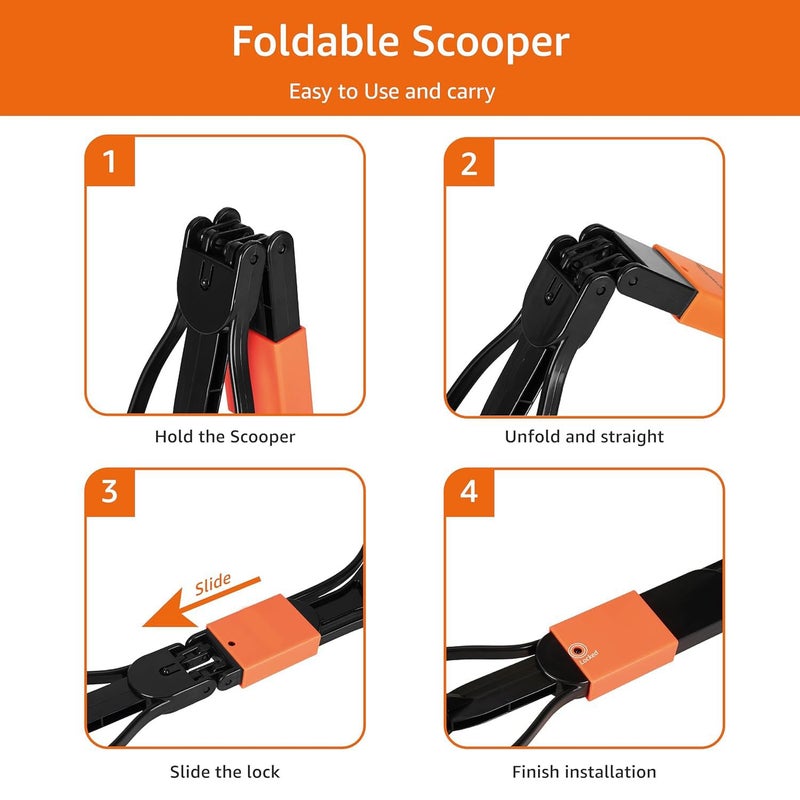 KittuPet Dog Potty Picker - Folding Jaw Clamp Poop Scooper | Pet Waste Picker | Large - Image 4