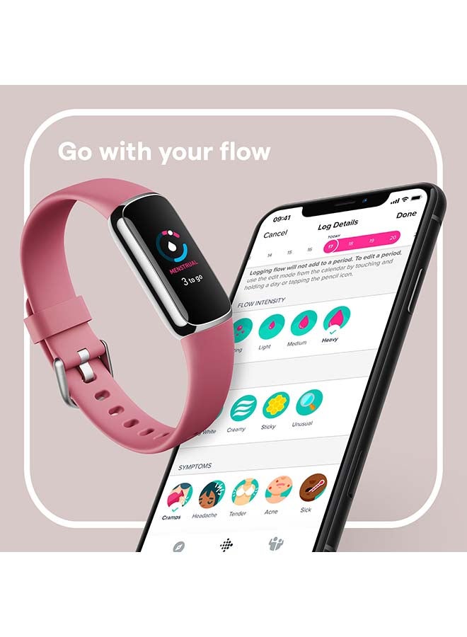 Fitbit Luxe Fitness And Wellness Tracker Orchid/Platinum - Image 5