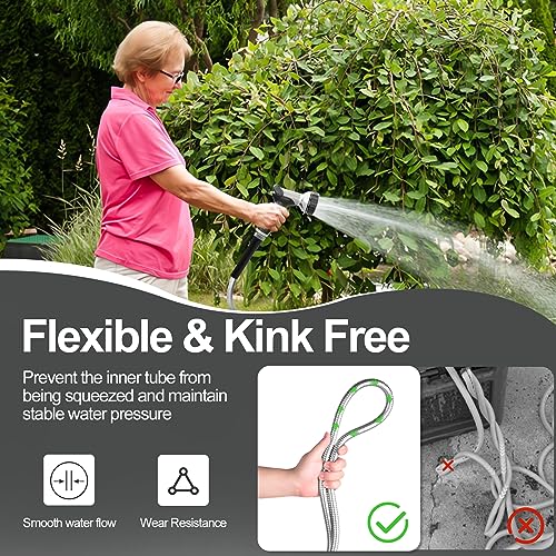 SPECILITE 175ft 304 Stainless Steel Garden Hose Metal, Heavy Duty Water Pipe with Nozzles for Yard, Outdoor - Flexible, Never Kink & Tangle, Puncture Resistant (Sliver) - Image 4