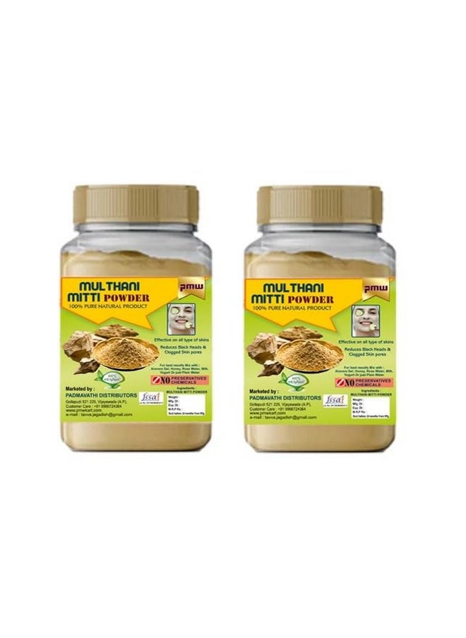 PMW Pmw - Jar Pack - Natural Multani Mitti Powder - Bentonite Clay Powder For Face Pack - Suitable For All Skin Types - Face Pack For Glowing Skin - 100G (Pack Of 2)  - Image 1