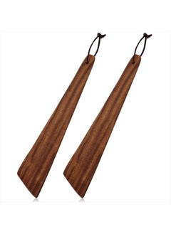 SAVITA 2pcs Teak Wooden Spatula, 25cm/ 9.8 Inch Flat Wooden Turner Non-stick Kitchen Spatula Set Egg Scraper Wood Cooking Utensil for Scraping Chopping Flipping and Serving  - Image 1