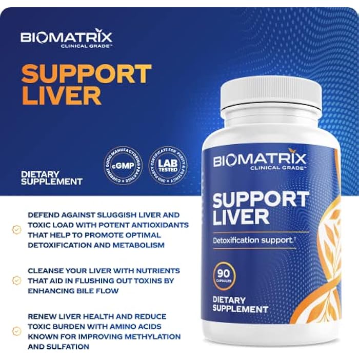 BioMatrix Liver Cleanse Detox & Repair, Artichoke Extract Liver Health Formula, Liver Supplement with Milk Thistle, Taurine, Methionine | 1+ Month Supply for Men and Women - Image 4