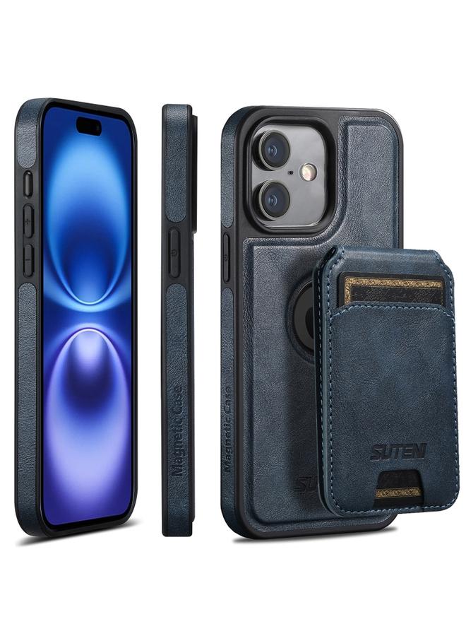 Suteni Case For iPhone 16 M2 Oil Wax MagSafe Horizontal Card Bag Phone Case - Image 1