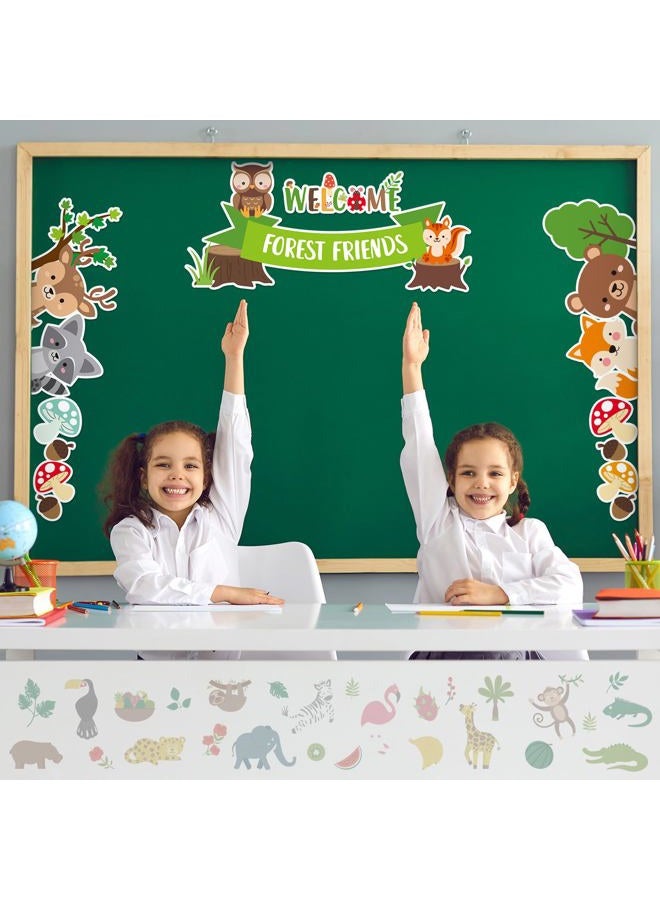 Gilprop Classroom Door Trim Border Sea Animal Door Border Woodland Friends Animal Door Cover Sea Woodland Themed Door Banner Decoration for Home Classroom Door Window Wall Decor (Woodland Friends) - Image 4