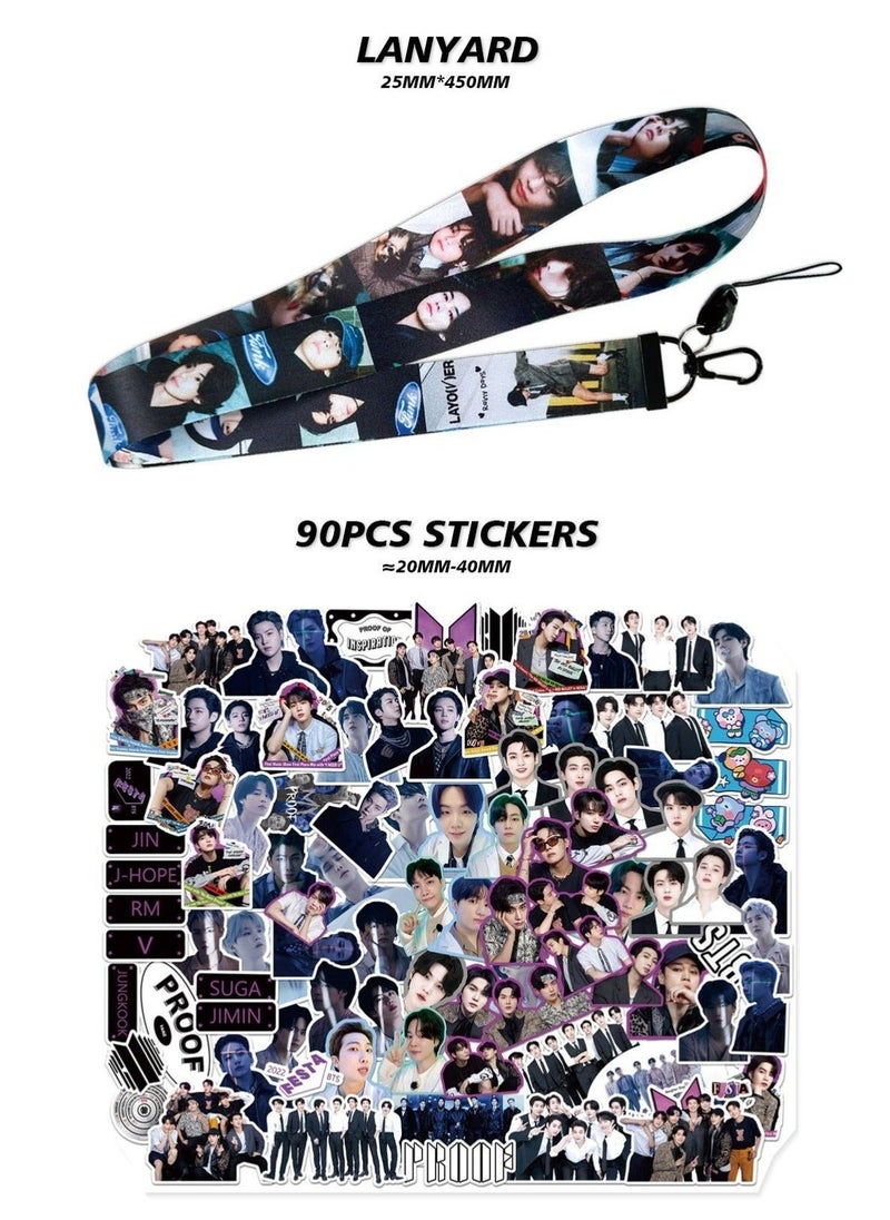 Bts Member V Solo Al Layover Gift Box With Lomo Cards, Acrylic Stand, Hand Account Tape, Keychain, Lanyard, Stickers, Photo Card - Image 5