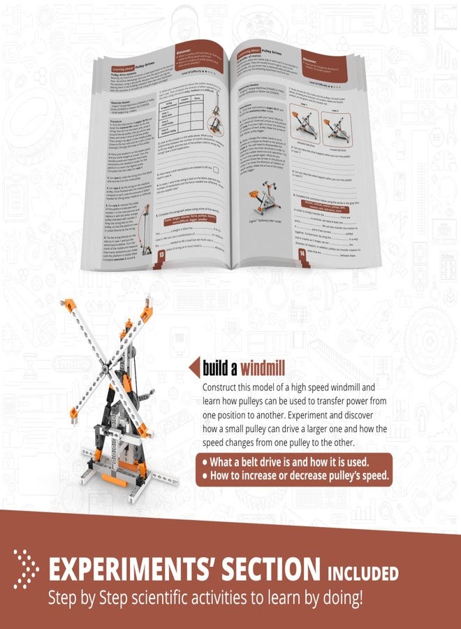 Engino STEM Toys, Pulley Drives Building Toys for Kids 9+, Educational Set, Creative Gift for Boys & Girls, STEM Engineering Kit, Play & Learn (8 Building Model Options) - Image 4