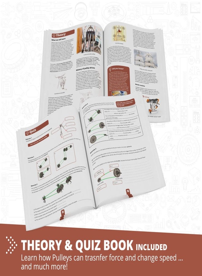 Engino STEM Toys, Pulley Drives Building Toys for Kids 9+, Educational Set, Creative Gift for Boys & Girls, STEM Engineering Kit, Play & Learn (8 Building Model Options) - Image 3