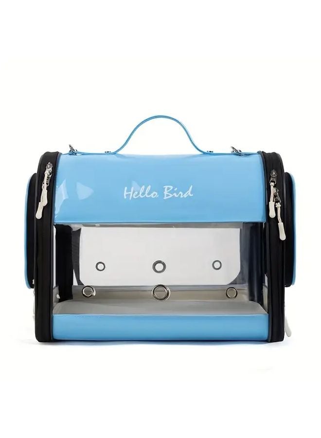 حقيبة الحيوانات الأليفة الصغيرة الزرقاء خفيفة الوزن وقابلة للحمل للسفر للقطط والكلاب والأرانب - Image 1
