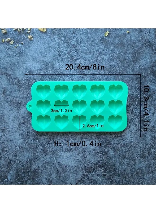 1 4pcs Diamond Love Chocolate Silicone Mold High Temperature Resistant Easy Demold Coffee Color for Ice Cubes Candies Puddings Cake Decoration Air Fryers Halloween Christmas New Year Holiday Baking Festive Baking Easy Release Mold - Image 4