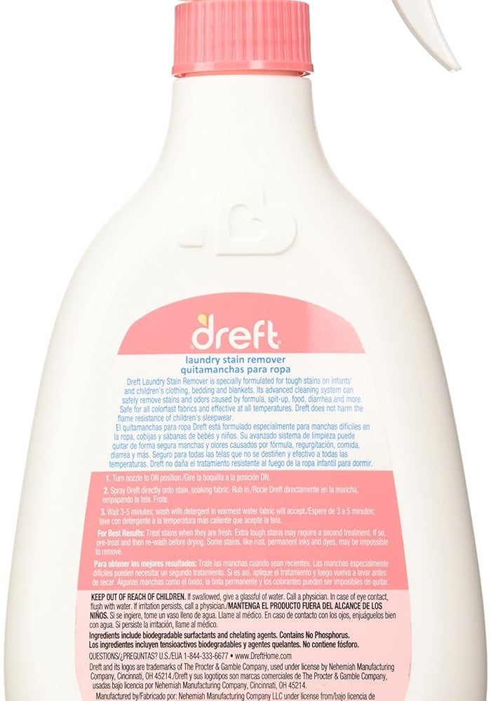 Dreft Laundry Stain Remover Spray, 22 Fl. Oz - Tough Stain Solution for Baby Clothes - Image 2