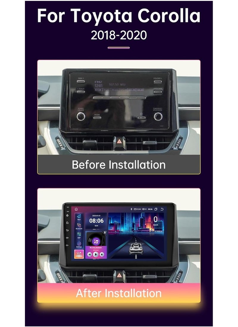 فيريكس - شاشة ستيريو سيارة تعمل بنظام أندرويد لتويوتا كورولا 2019-2023 مع Apple Carplay Android Auto شاشة تعمل باللمس لاسلكية مقاس 10 بوصات مع راديو DSP واي فاي وبلوتوث وكاميرا عالية الدقة وواجهة سريعة - Image 1