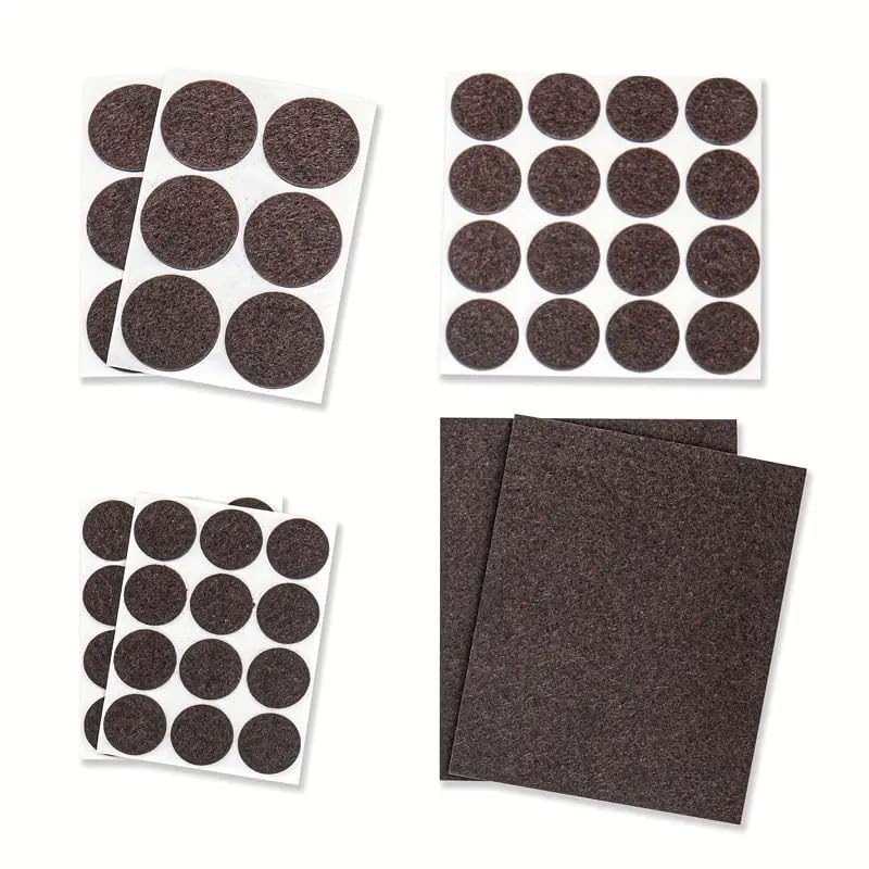 DIY Crafts Felt Pad Set for Hardwood Floors Self-Adhesive, Assorted Sizes, Scratch & Dent Protection for Furniture for Hardwood Floor Protection, Non-Slip Chair Leg Covers (Brawn, 150) - Image 1