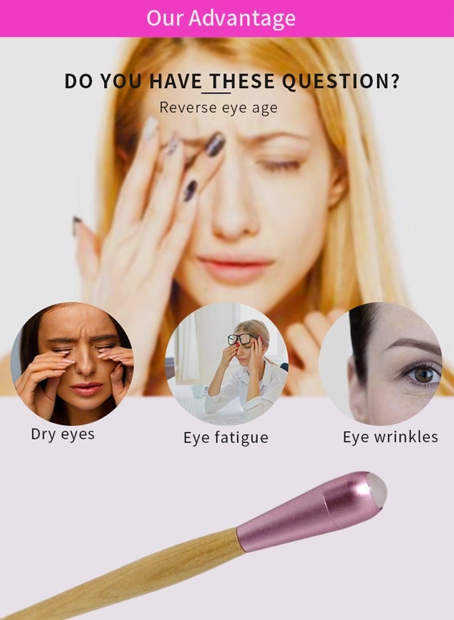 Eye Roller 2-in-1 Design Eye Cream Applicator and Natural Jade Roller, Eye Cream Massage Sticks, Face Massager Tool for Puffiness, Eye Bags, Eye Muscle Ache, 16cm (L) - Image 2