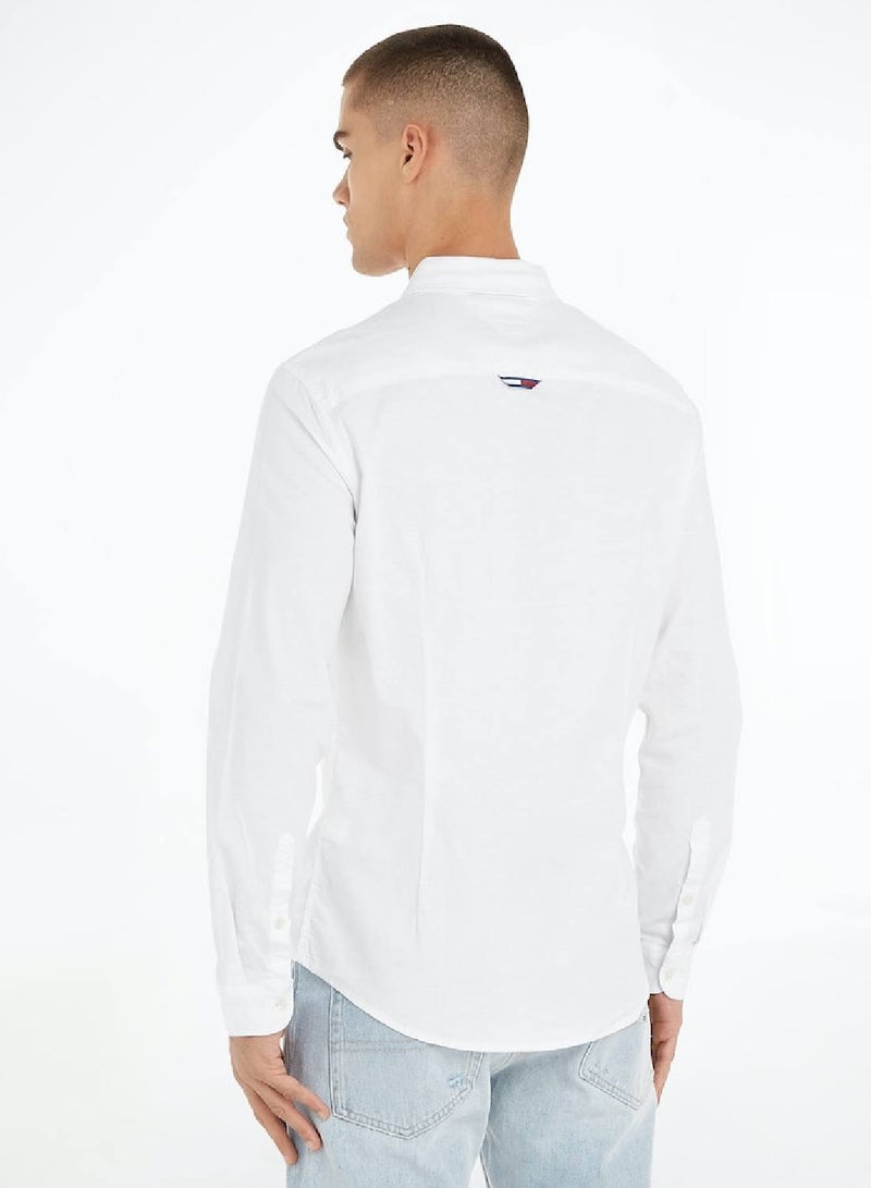 TOMMY JEANS Stretch Slim Fit Oxford Shirt - Image 3