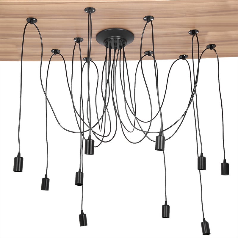 10 Head Industrial Vintage Style Pendant Light Holder Ceiling Lamp Hanger Fixtures - Image 4