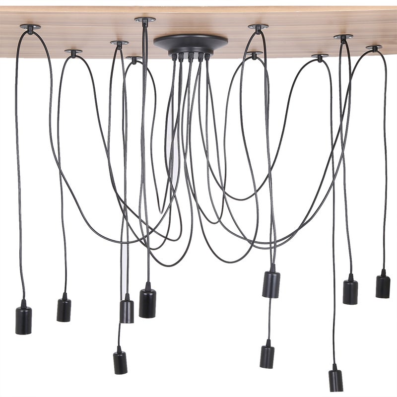 10 Head Industrial Vintage Style Pendant Light Holder Ceiling Lamp Hanger Fixtures - Image 1