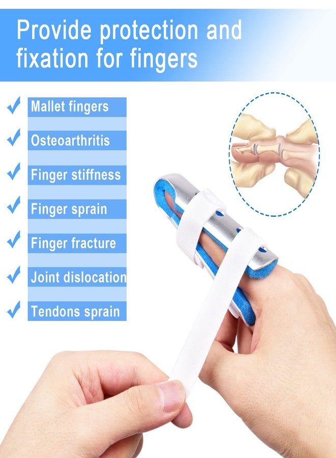 Sopito Finger Splint, 3PCS Finger Support Brace Stabilizer for Straightening Arthritis Knuckle Immobilization, Blue - Image 2