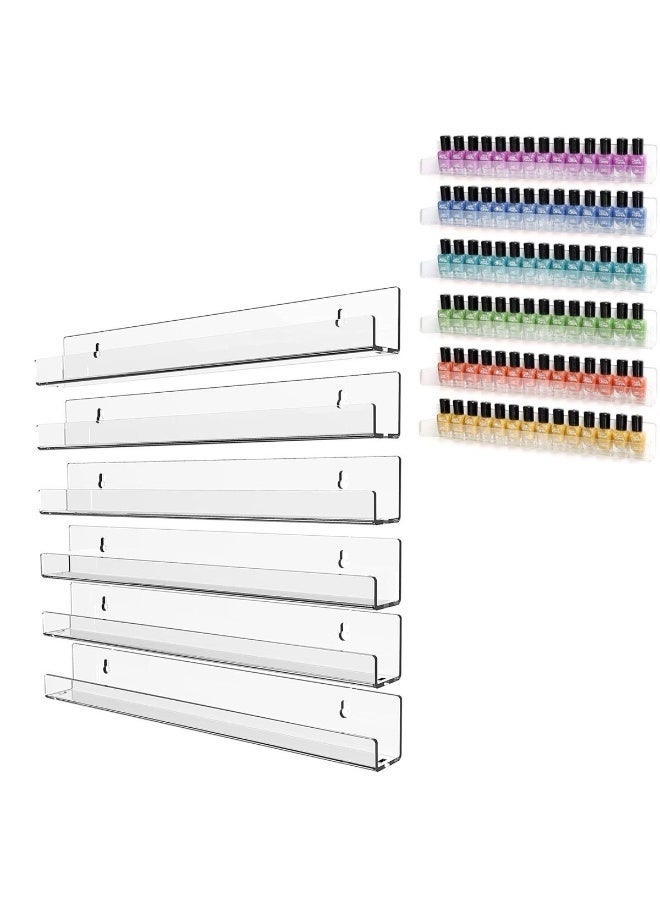 Rassam Al Khaleej Acrylic Wall Mounted Nail Polish Display Stand -Nail Polish Rack– Clear Organizer Rack for Nail Polish, Essential Oils & Cosmetics Set of 6 - Image 1