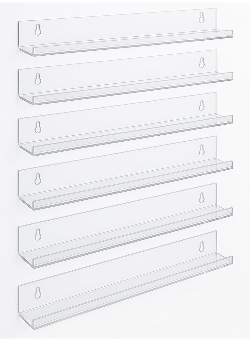 Rassam Al Khaleej Acrylic Wall Mounted Nail Polish Display Stand -Nail Polish Rack– Clear Organizer Rack for Nail Polish, Essential Oils & Cosmetics Set of 6 - Image 3