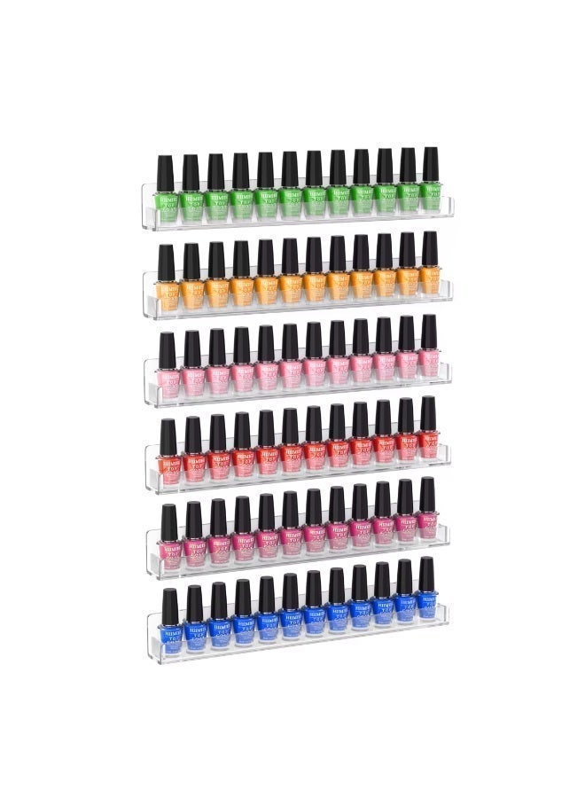 Rassam Al Khaleej Acrylic Wall Mounted Nail Polish Display Stand -Nail Polish Rack– Clear Organizer Rack for Nail Polish, Essential Oils & Cosmetics Set of 6 - Image 5